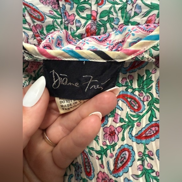 Diane Freis Original Georgette Maxi Dress Bohemian flower Floral Printed - Picture 15 of 16